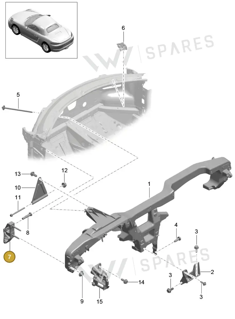 99150440702 — Porsche Boxster (2016-2019) diagram p48809015, position 7