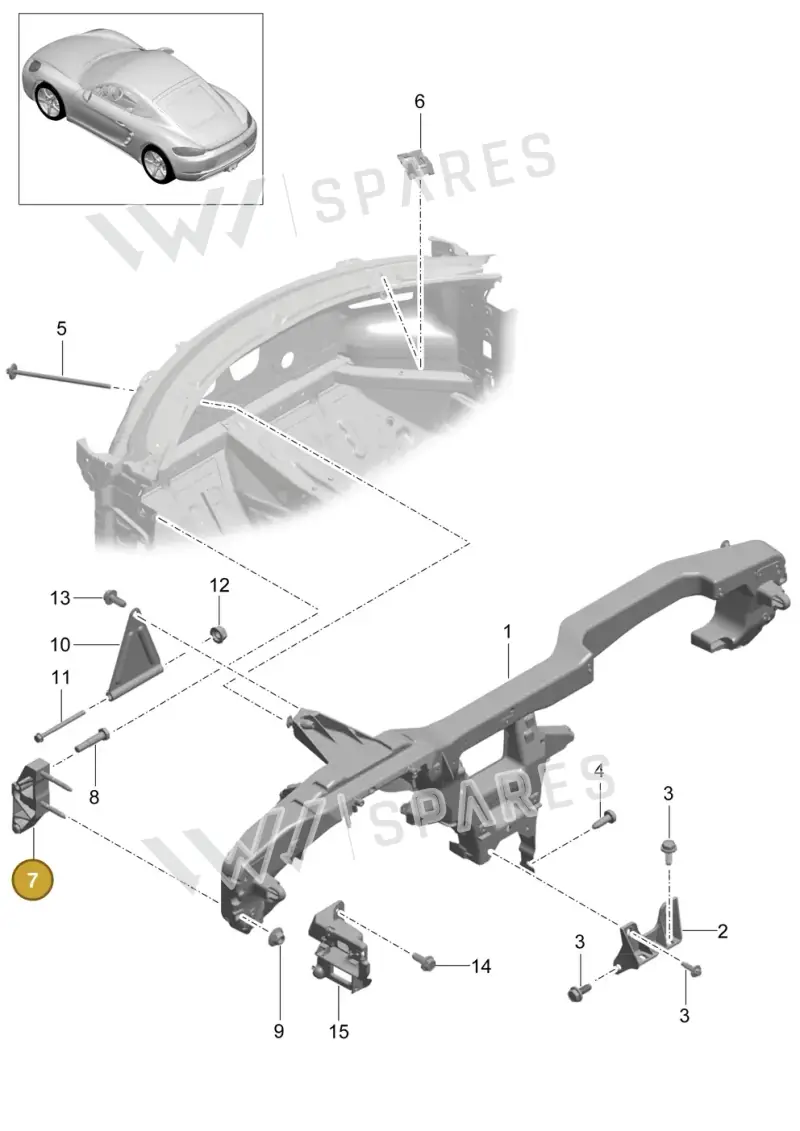 99150440702 — Porsche Cayman (2016-2019) diagram p50809015, position 7