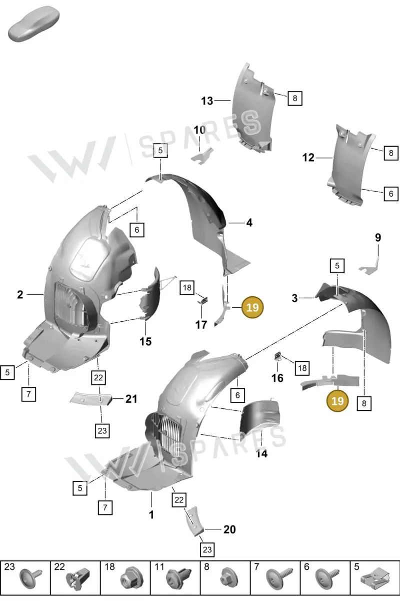 99150445581 — Porsche Cayman (2019-2022) diagram p55801800, position 19