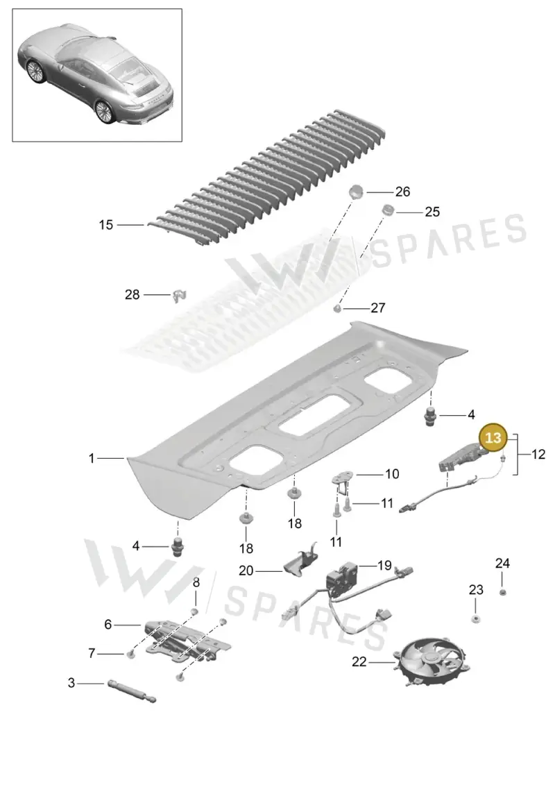 99150455320 — Porsche 911 (2016-2019) diagram p47803005, position 13