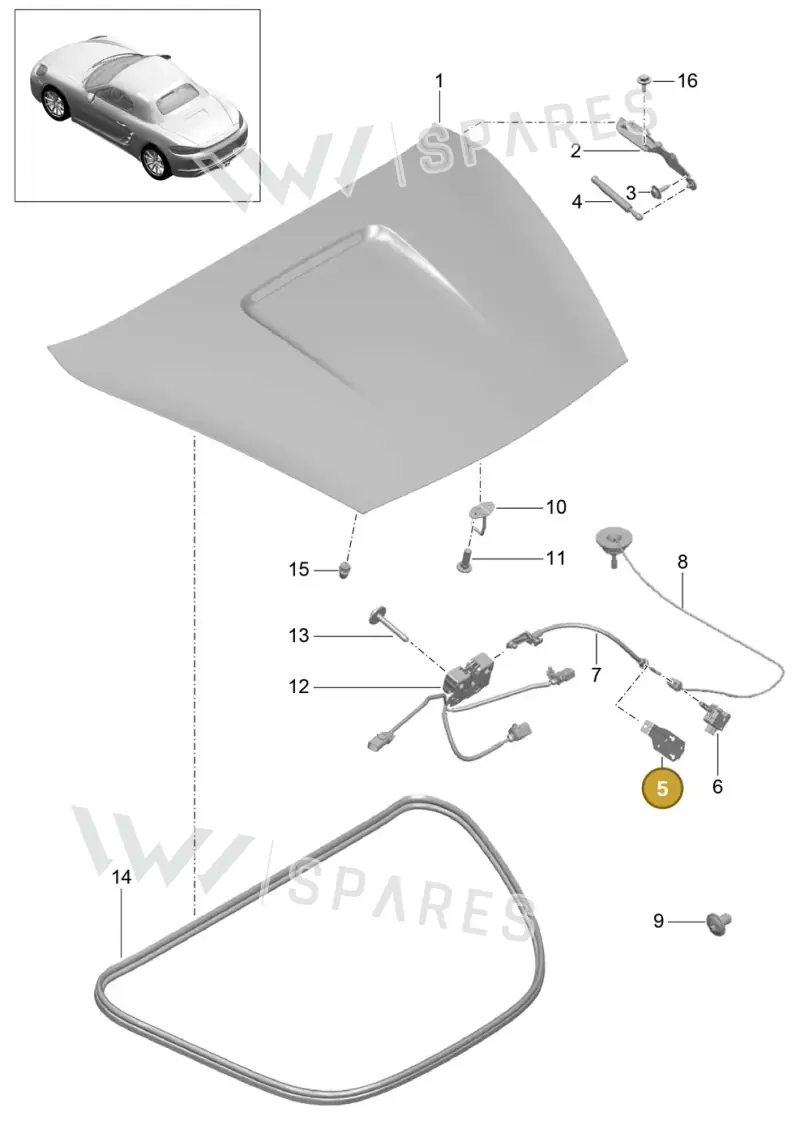 99150456300 — Porsche Boxster (2016-2019) diagram p48803005, position 5