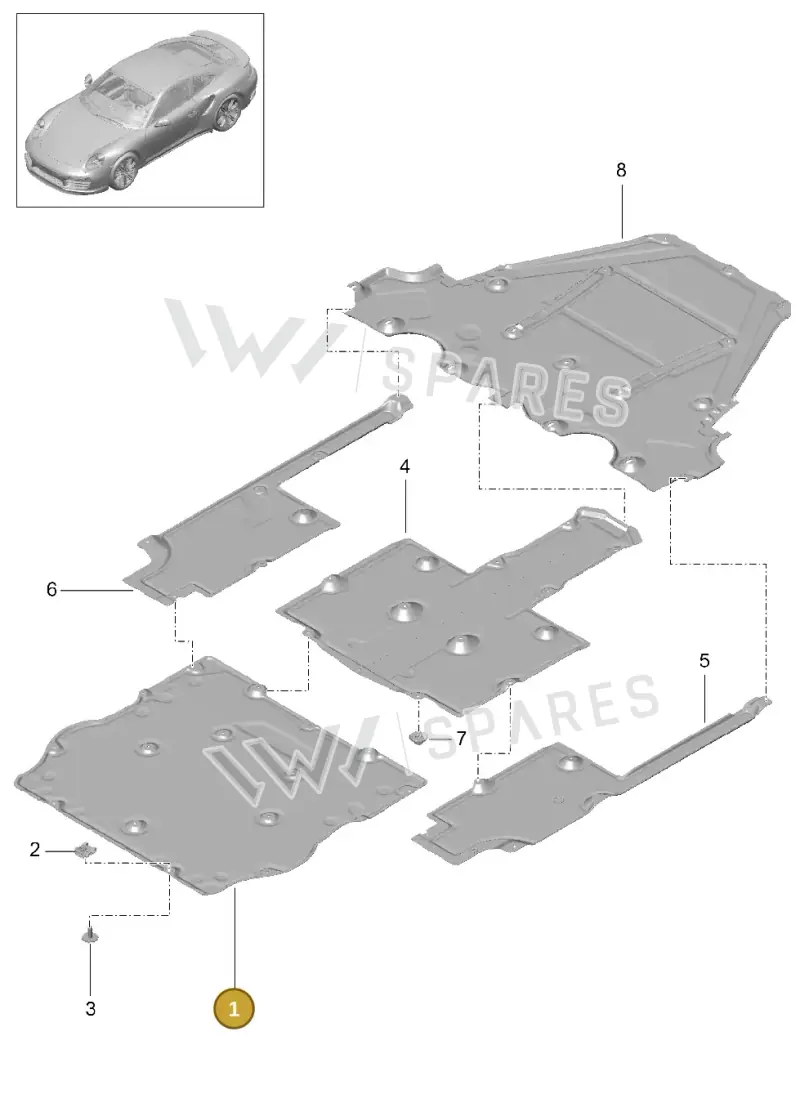 99150460109 — Porsche GT2 RS Clubsport (2013-2020) diagram p42801070, position 1+2