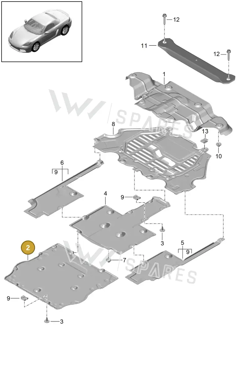 99150460109 — Porsche Boxster (2016-2019) diagram p48801070, position 2