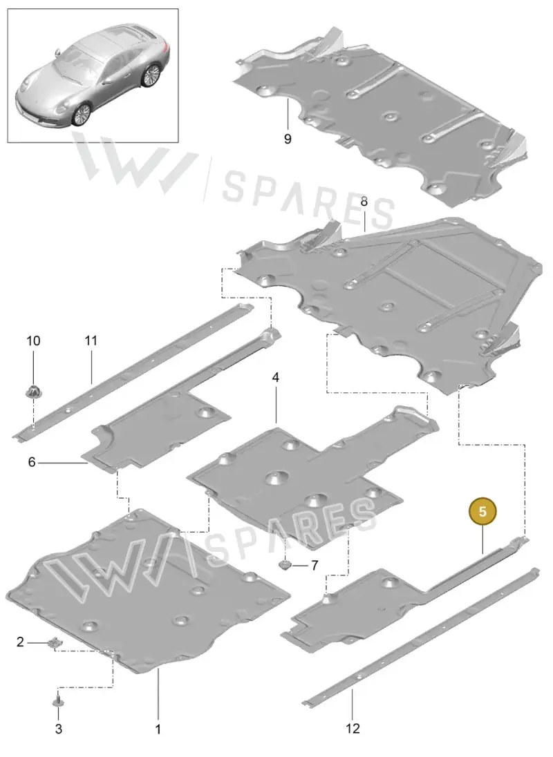 99150460500 — Porsche 911 (2016-2019) diagram p47801070, position 5