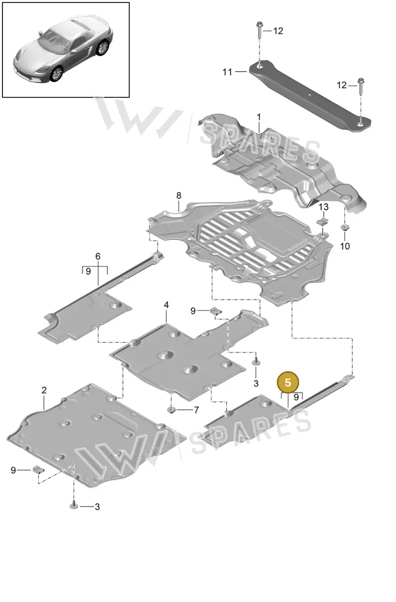 99150460500 — Porsche Boxster (2016-2019) diagram p48801070, position 5