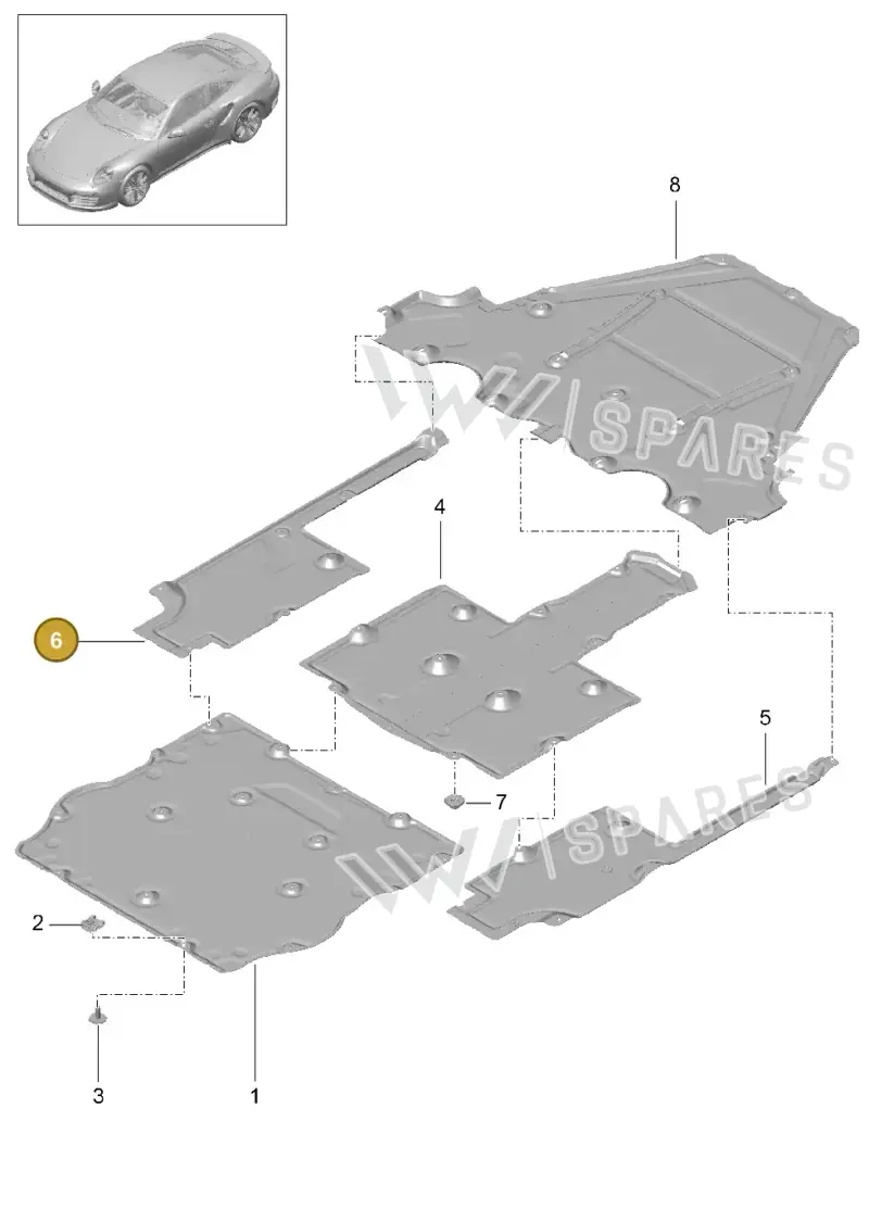 99150460600 — Porsche GT2 RS Clubsport (2013-2020) diagram p42801070, position 6+7