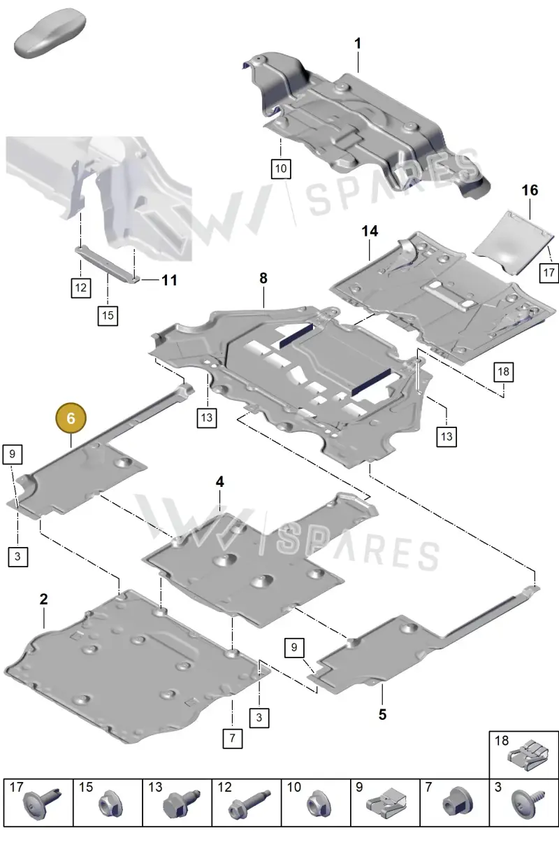 99150460600 — Porsche Boxster Spyder (2019-2020) diagram p55801700, position 6