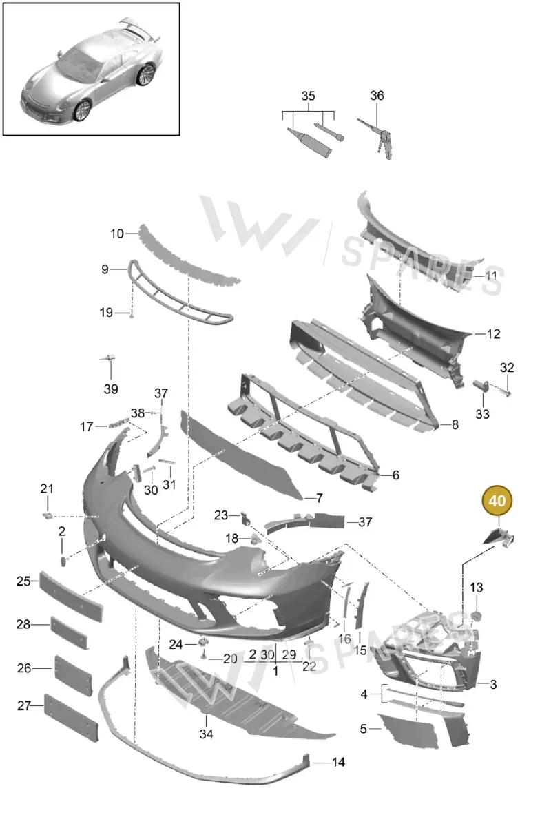 99150516480 — Porsche 911 (2013-2020) diagram p41802000, position 21+40