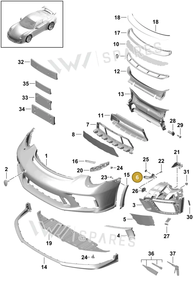 99150534480 — Porsche 911 (2013-2020) diagram p41802000, position 6