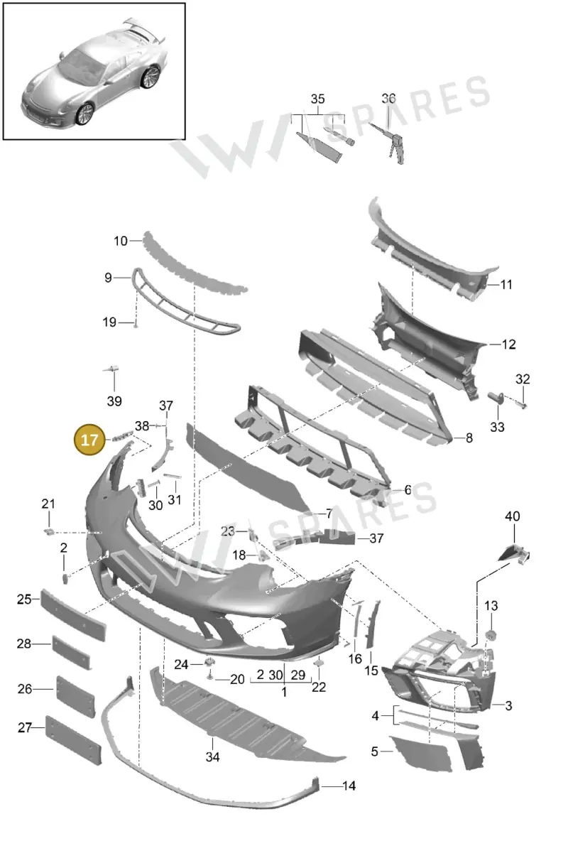 99150553501 — Porsche 911 (2013-2020) diagram p41802001, position 17