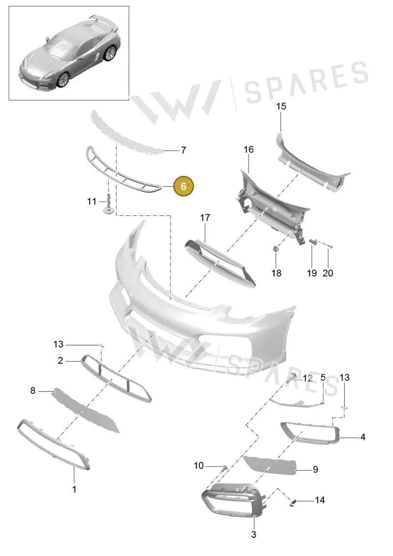 991505567901E0 — Porsche Cayman GT4 (2015-2016) diagram p45802001, position 6