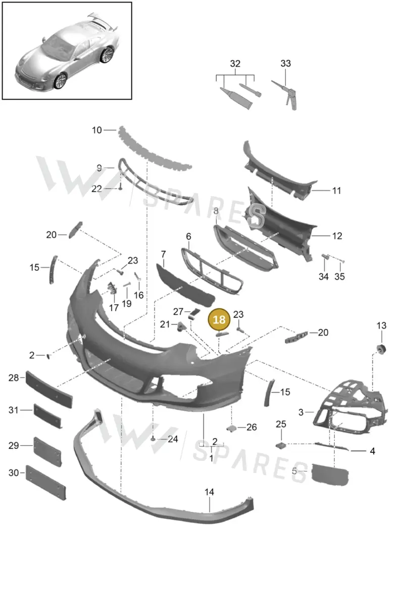 99150557400 — Porsche 911 (2013-2020) diagram p41802000, position 18