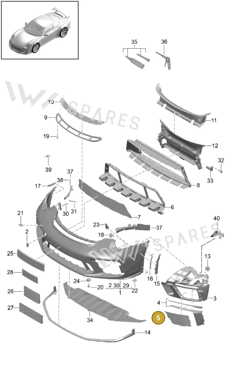 99150571380 — Porsche 911 (2013-2020) diagram p41802000, position 5