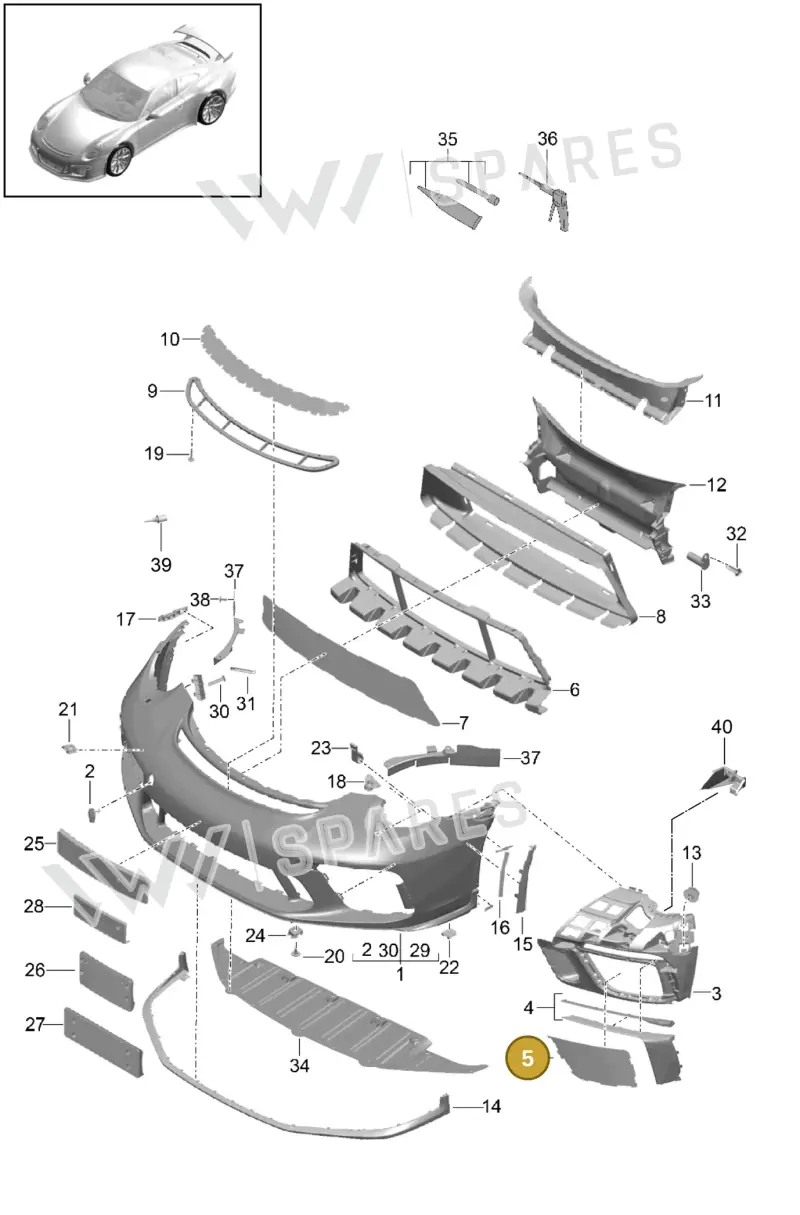 99150571480 — Porsche 911 (2013-2020) diagram p41802000, position 5