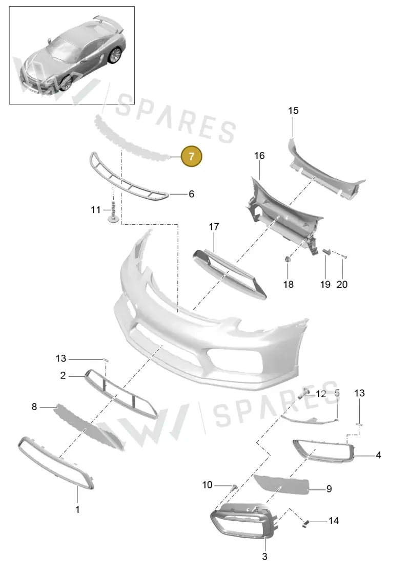 99150571792 — Porsche Cayman GT4 (2015-2016) diagram p45802001, position 7