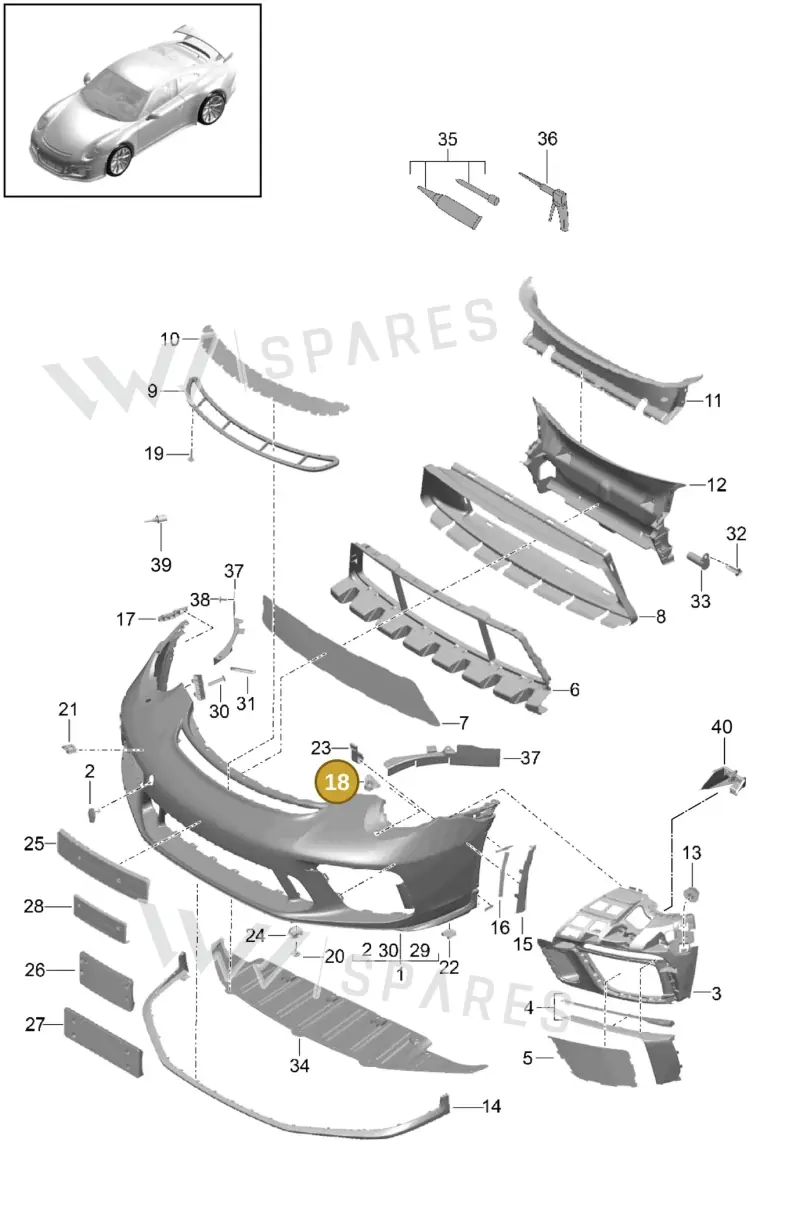 99150576202 — Porsche 911 (2013-2020) diagram p41802001, position 18