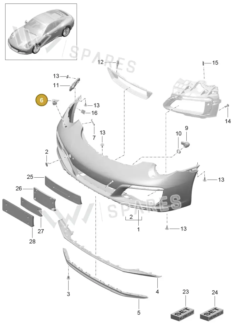 99150576202 — Porsche 911 (2016-2019) diagram p47802000, position 6