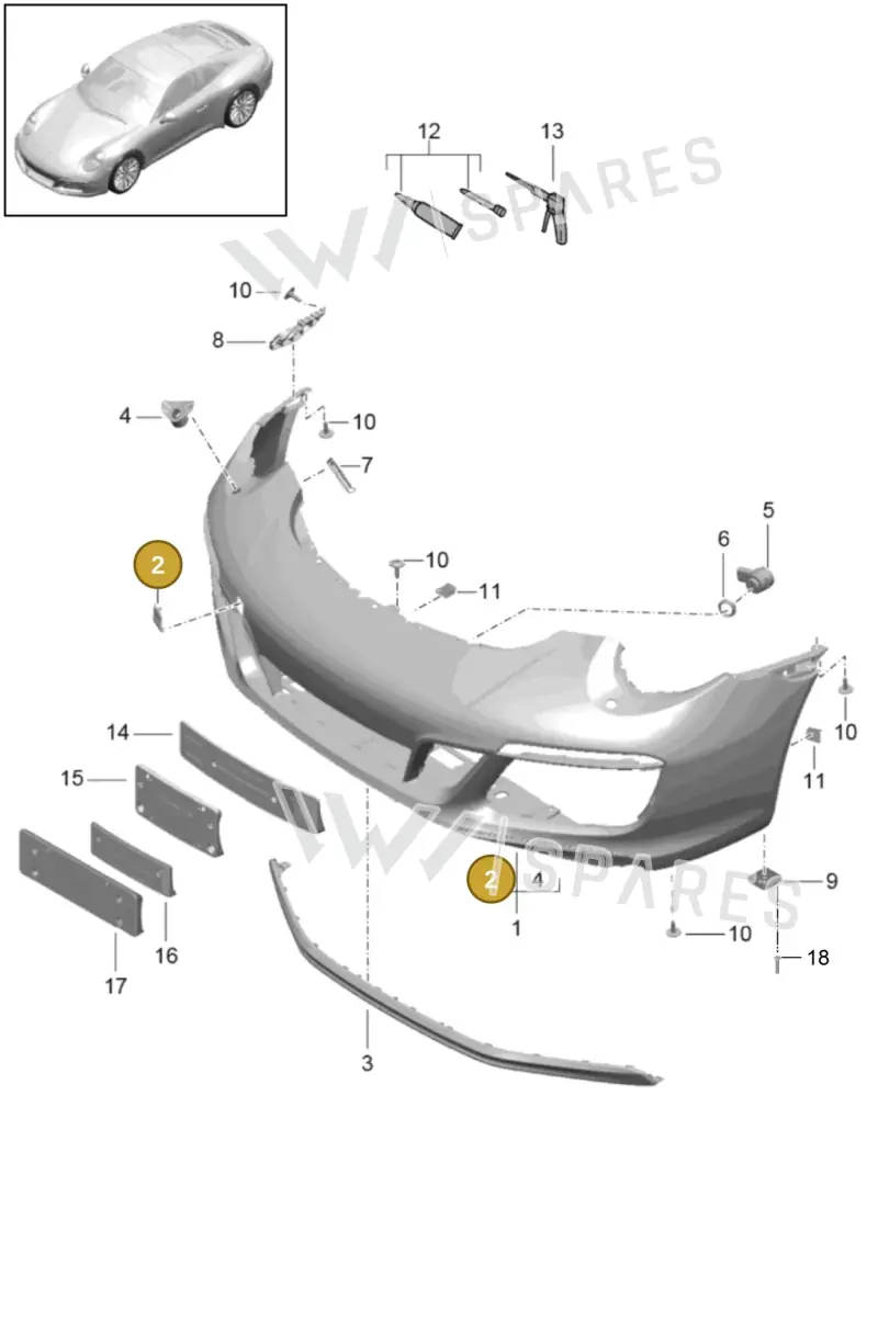 99150590300G2X — Porsche 911 (2016-2019) diagram p47802000, position 2