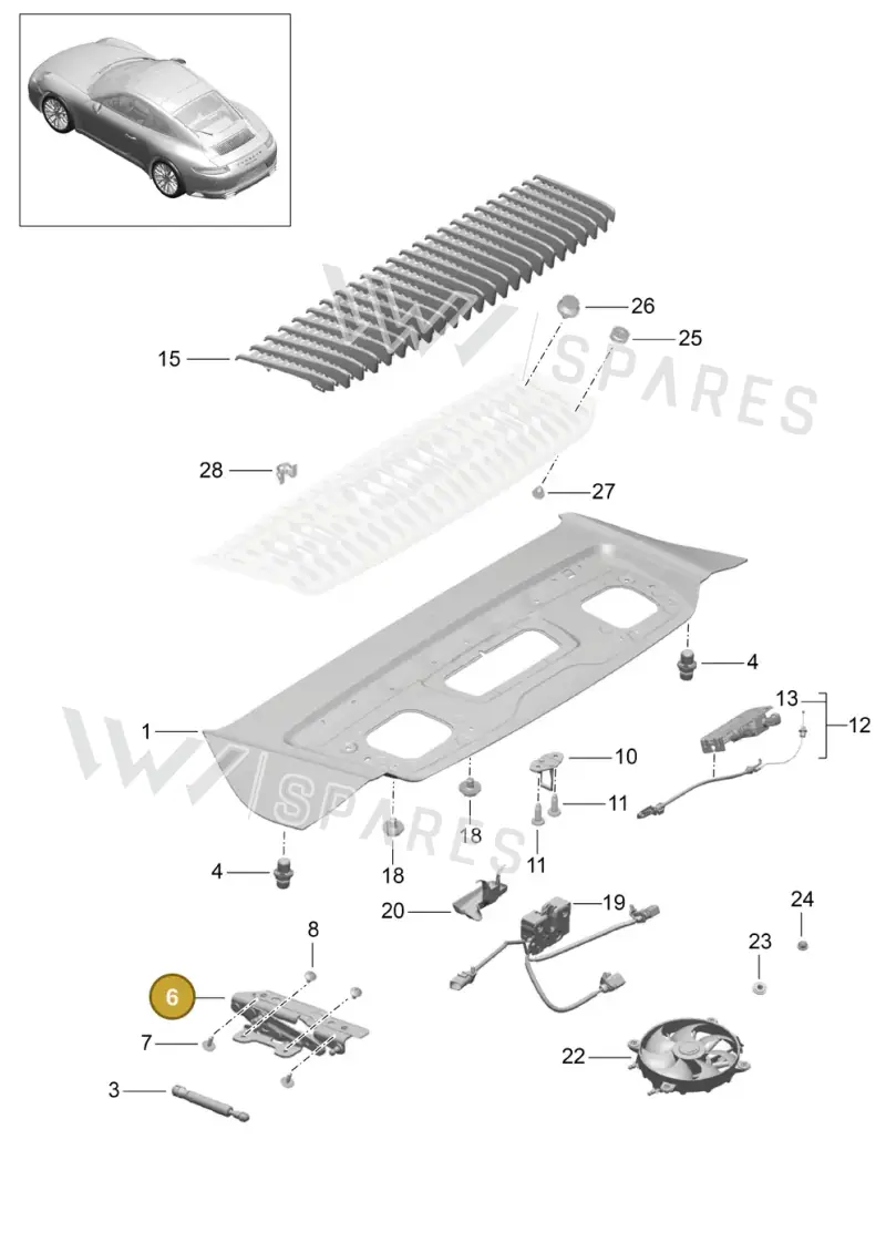 99151215120 — Porsche 911 (2016-2019) diagram p47803005, position 6