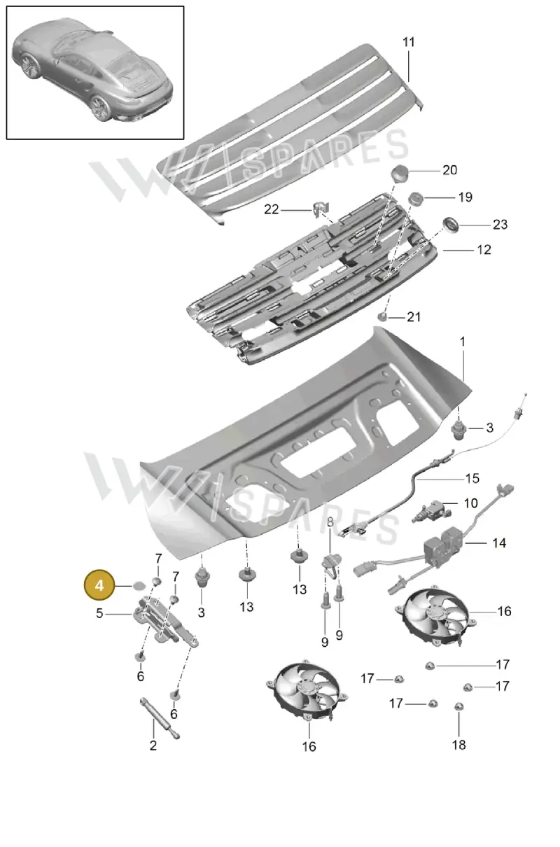 99151281900 — Porsche GT2 RS Clubsport (2013-2020) diagram p42803005, position 4