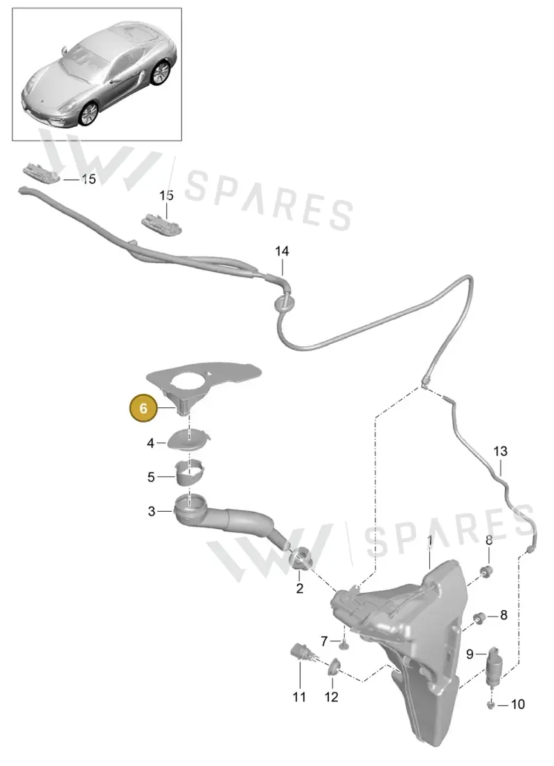99152850301 — Porsche Cayman (2013-2016) diagram p40904010, position 6