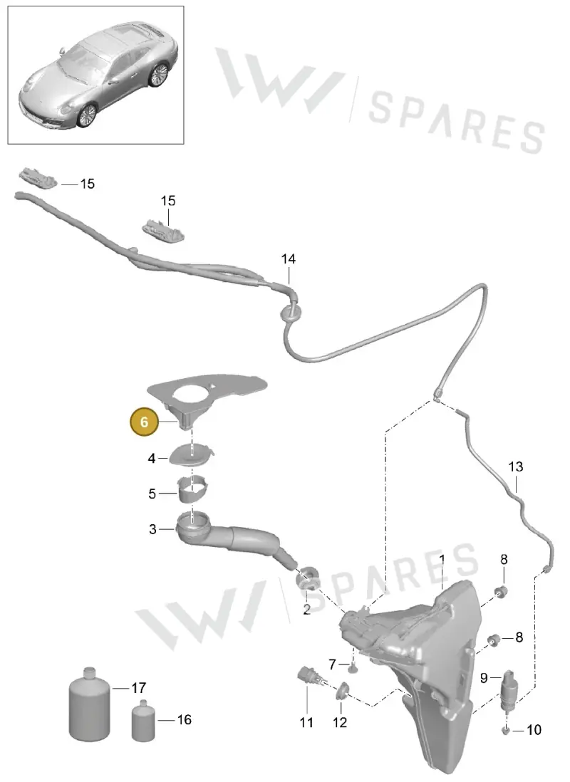 99152850301 — Porsche 911 (2016-2019) diagram p47904010, position 6