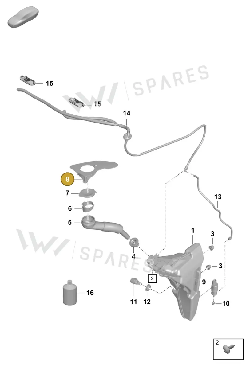 99152850301 — Porsche Boxster Spyder (2019-2020) diagram p55904100, position 8