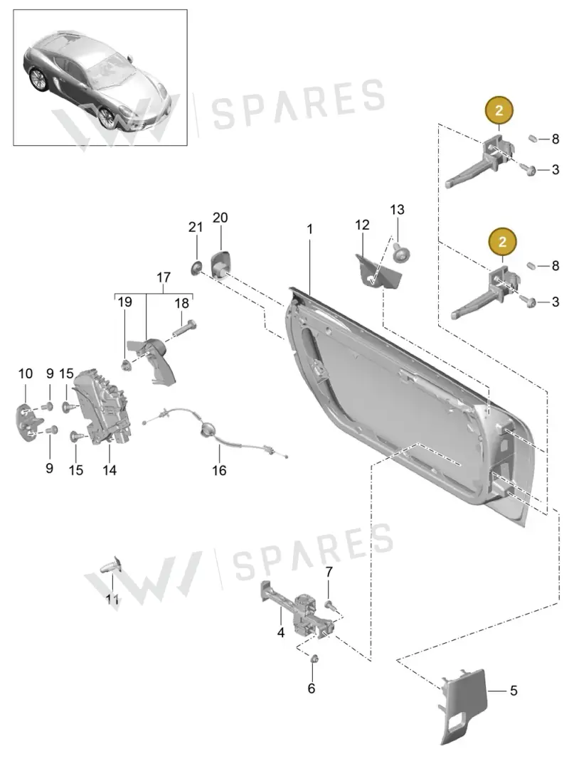 99153132000 — Porsche Cayman (2013-2016) diagram p40804000, position 2