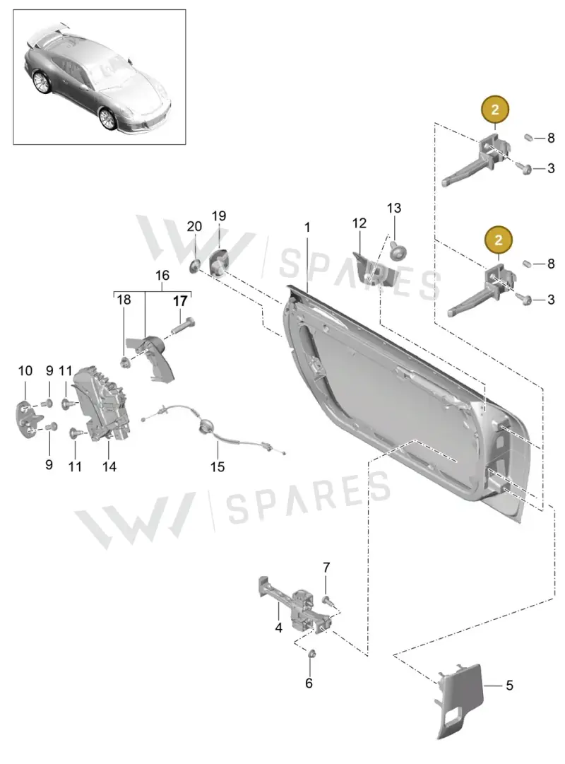 99153132000 — Porsche 991 R (2013-2020) diagram p41804000, position 2
