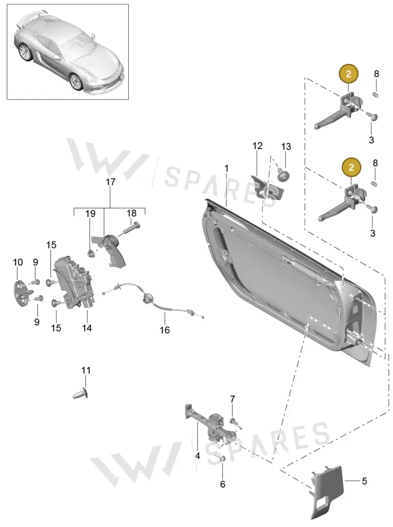 99153132000 — Porsche Cayman GT4 (2015-2016) diagram p45804000, position 2