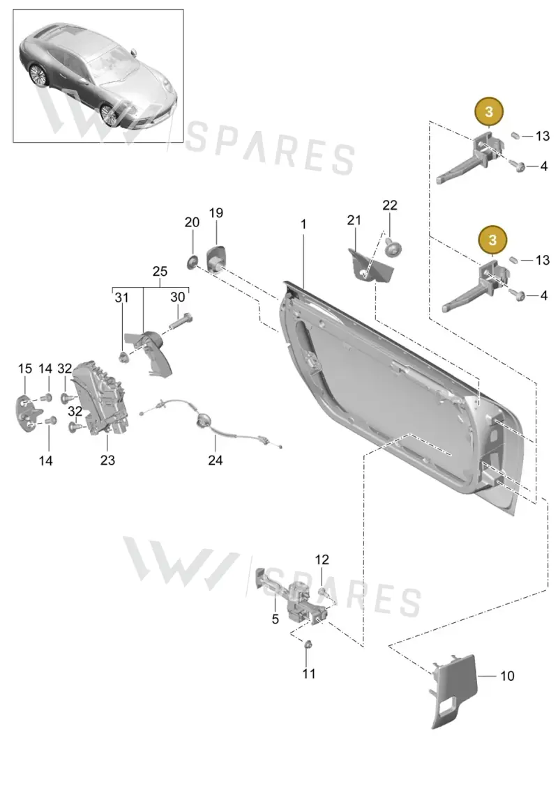 99153132000 — Porsche 991 II Carrera 4 (2016-2019) diagram p47804000, position 3