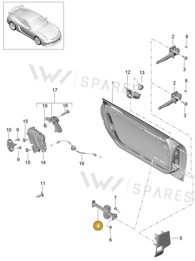 99153715100 — Porsche Cayman GT4 (2015-2016) diagram p45804000, position 4