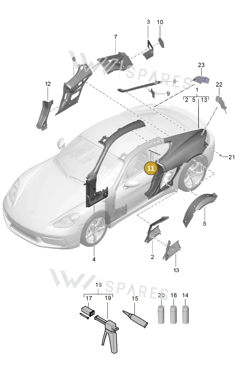 99153723701 — Porsche Cayman (2016-) diagram p50801050, position 11