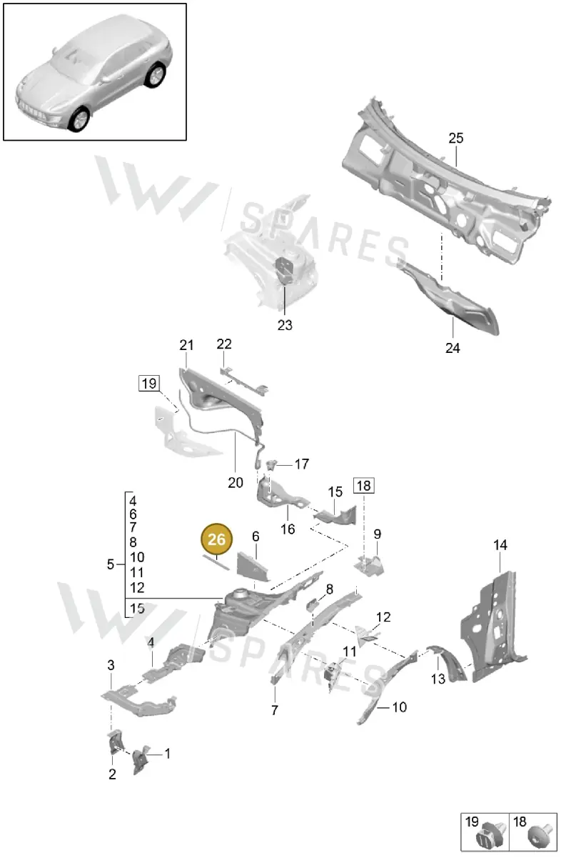 99153723701 — Porsche Macan R4 TFSI (2018-) diagram p52801120, position 26