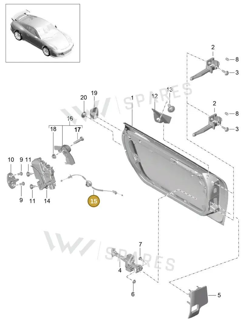 99153731900 — Porsche 991 R (2013-2020) diagram p41804000, position 15