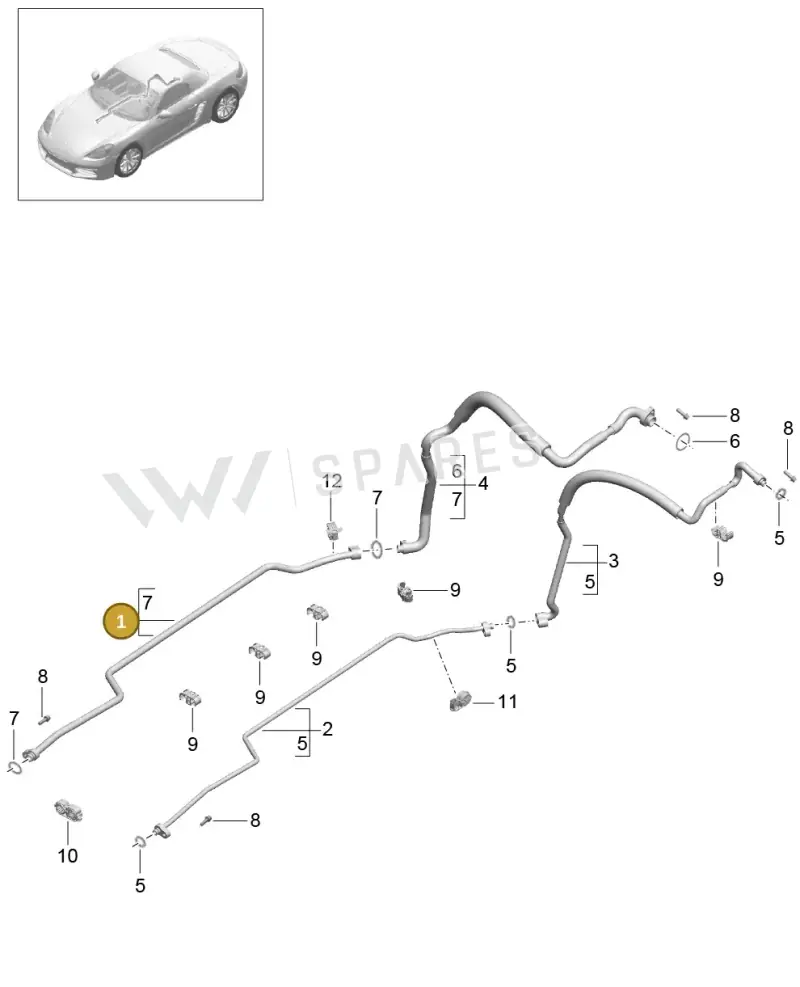 99157309104 — Porsche Boxster (2016-2019) diagram p48813030, position 1