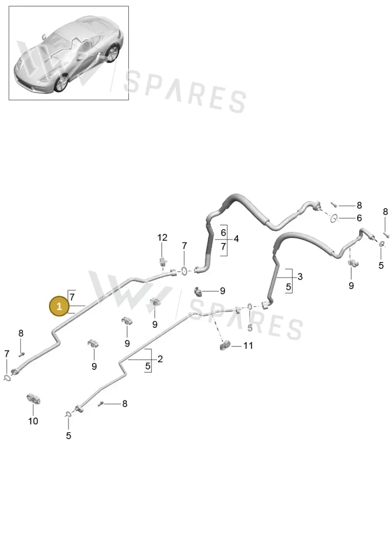 99157309104 — Porsche Cayman (2016-2019) diagram p50813030, position 1