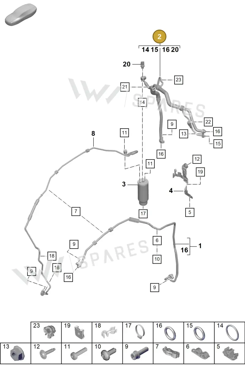 99157310209 — Porsche Boxster Spyder (2019-2020) diagram p55814700, position 2