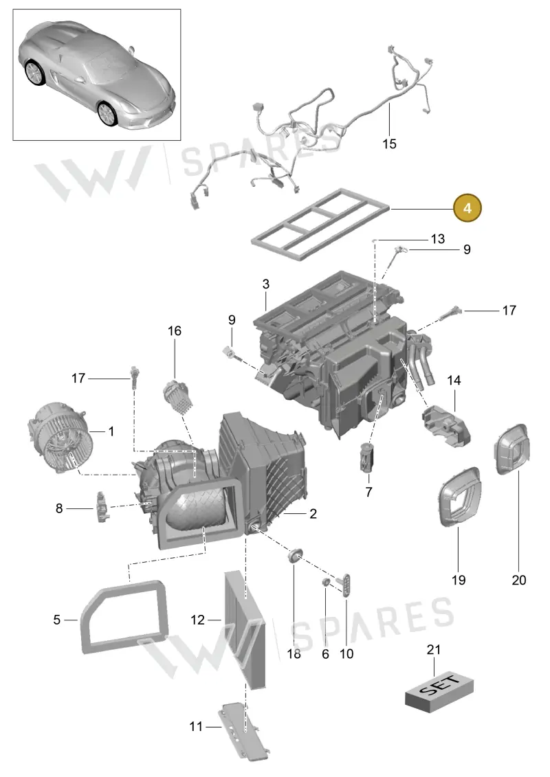 99157385100 — Porsche Boxster Spyder (2015-2016) diagram p46813010, position 4
