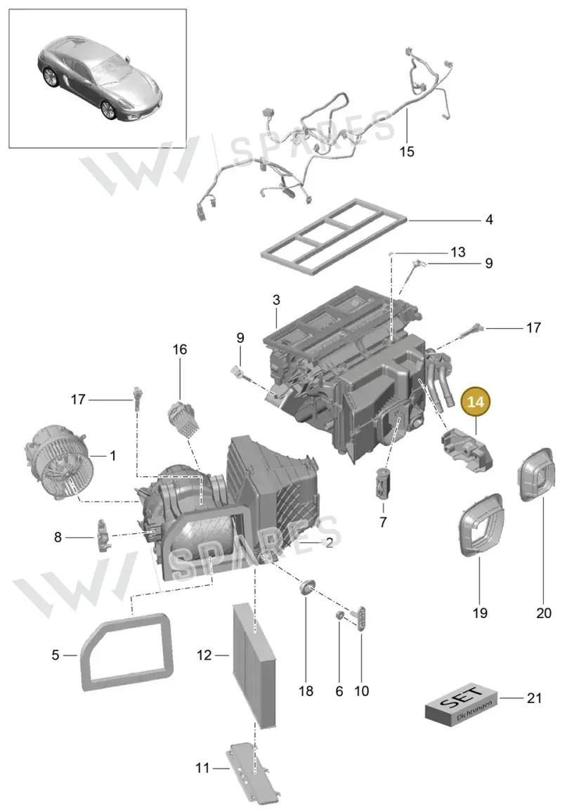 99157391300 — Porsche Cayman (2013-2016) diagram p40813010, position 14