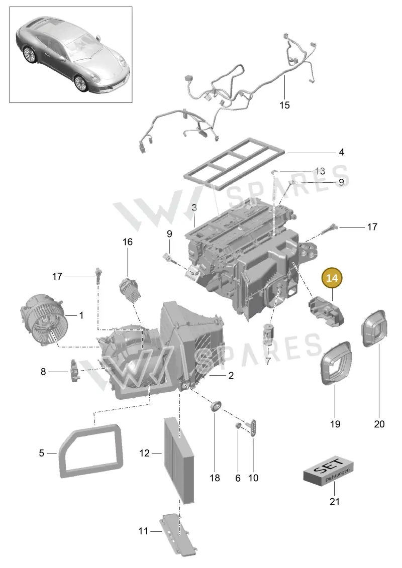 99157391300 — Porsche 911 (2016-2019) diagram p47813010, position 14