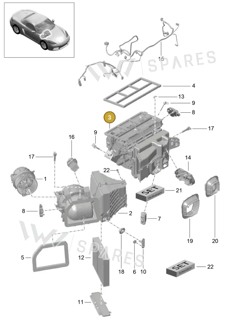 99157391412 — Porsche Boxster (2016-2019) diagram p48813010, position 3