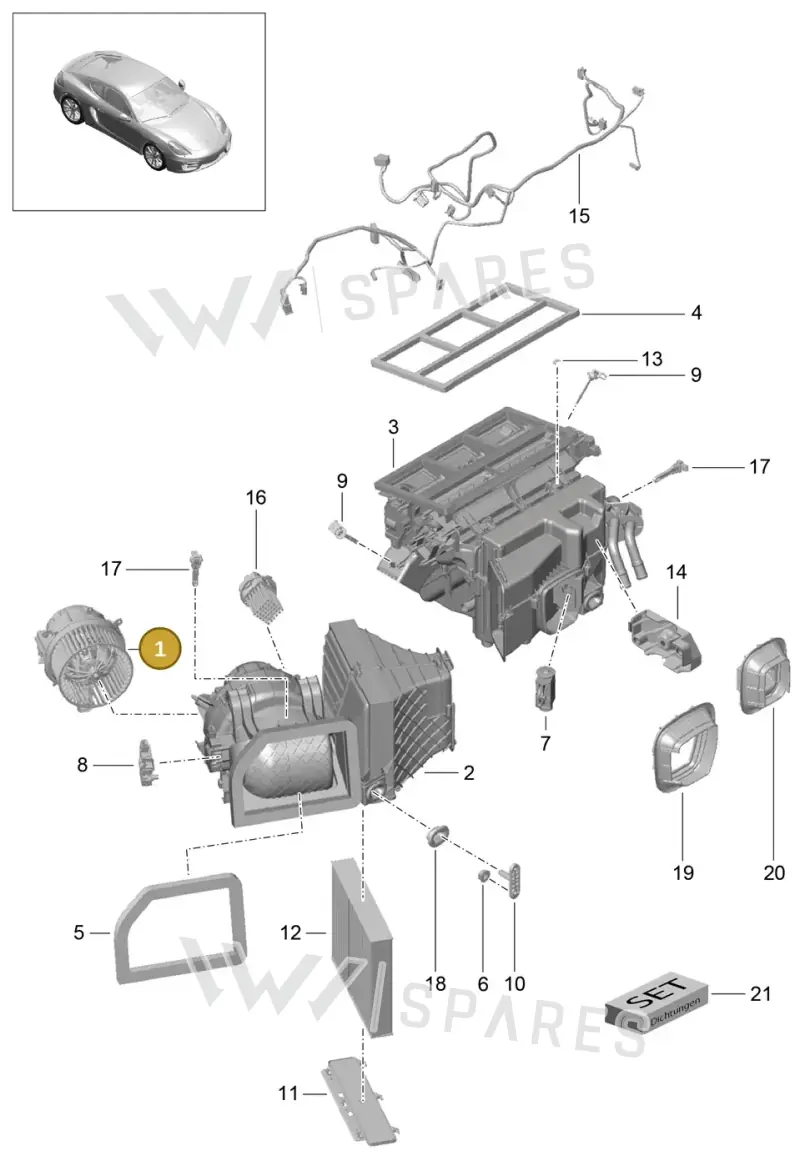 99157392201 — Porsche Cayman (2013-2016) diagram p40813010, position 1