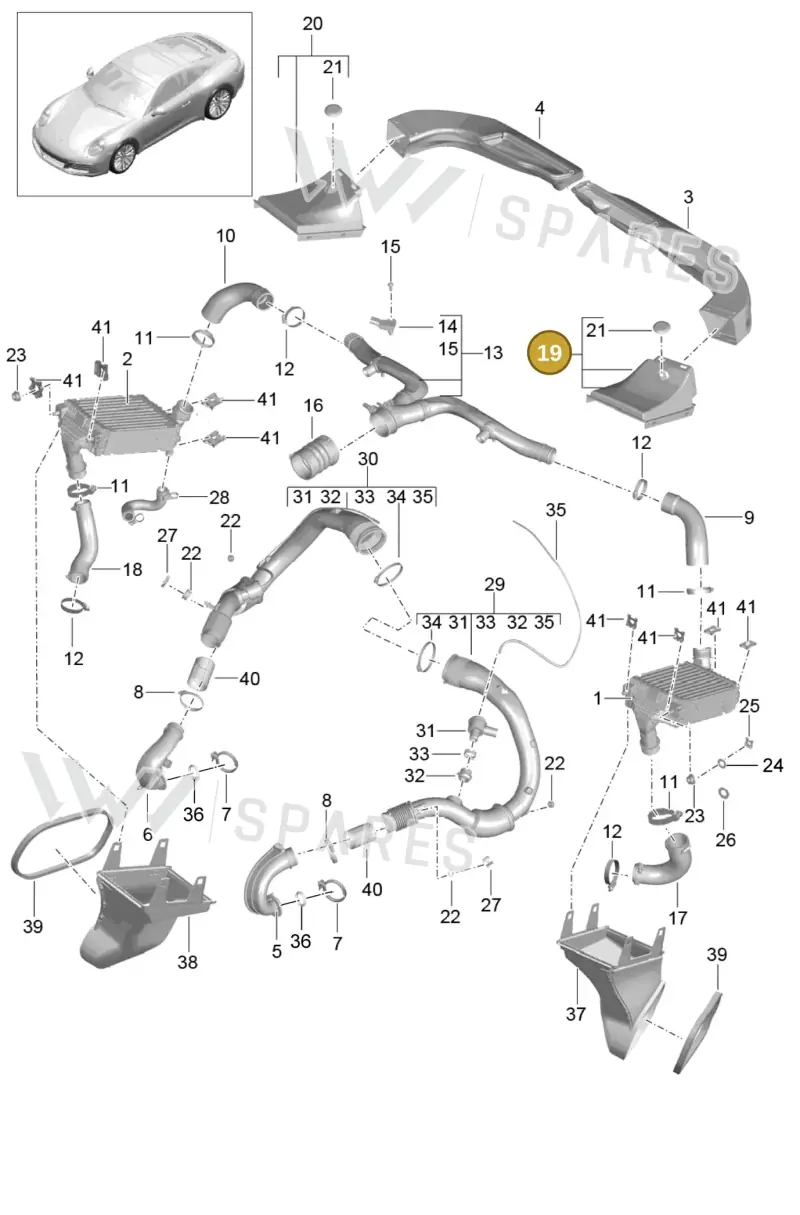 99157575701 — Porsche 911 (2016-2019) diagram p47107020, position 19