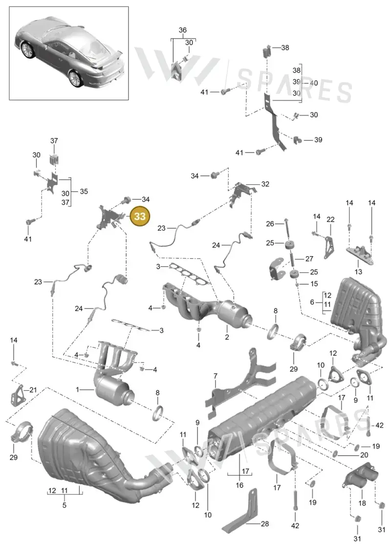 99160625701 — Porsche 911 (2013-2020) diagram p41202000, position 33