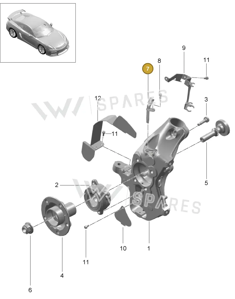 99160640701 — Porsche Cayman GT4 (2015-2016) diagram p45401005, position 7