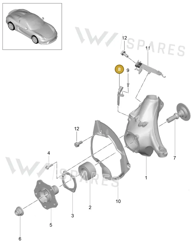 99160640701 — Porsche Boxster Spyder (2015-2016) diagram p46401005, position 8
