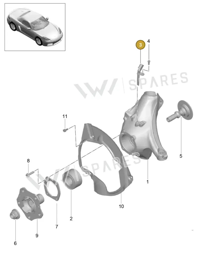 99160640701 — Porsche Boxster (2016-2019) diagram p48401005, position 3