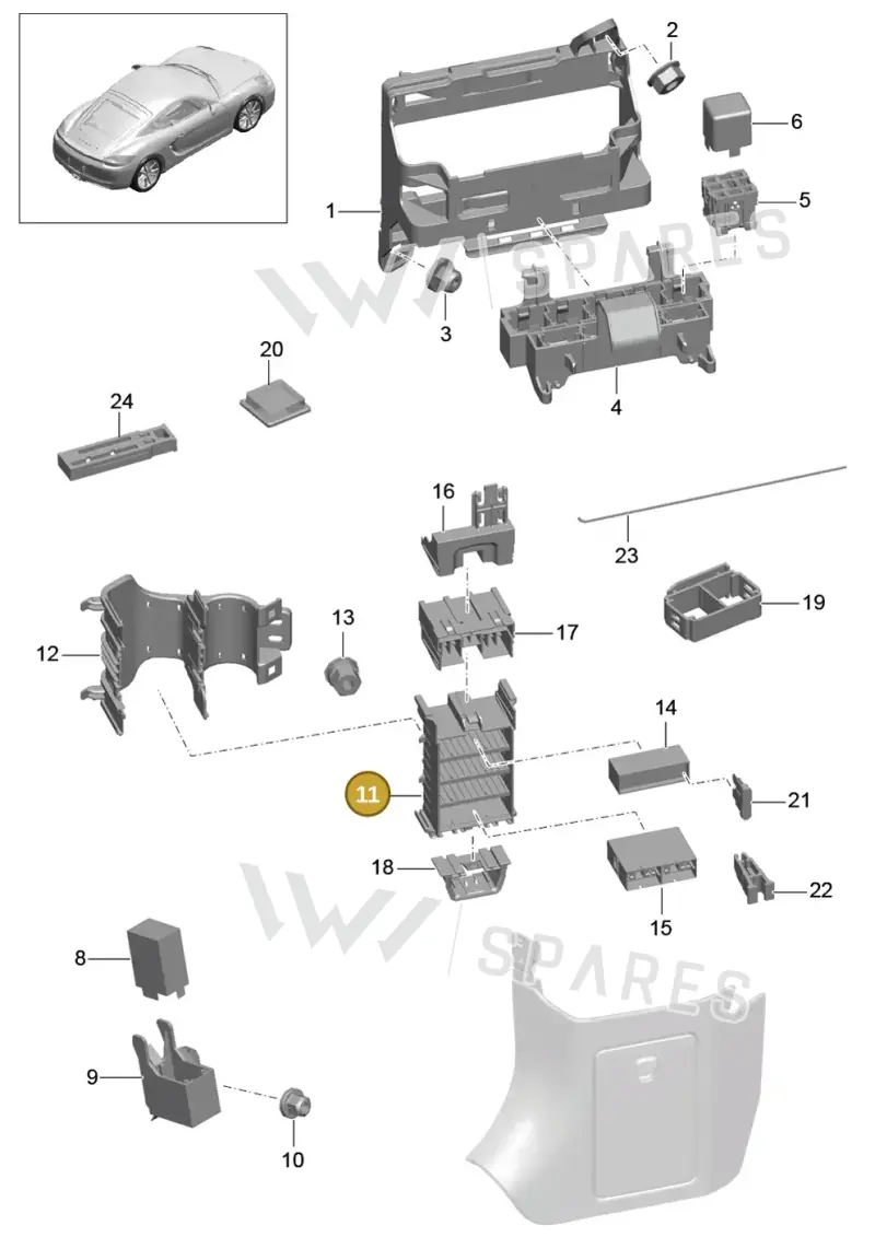 99161010100 — Porsche Cayman (2013-2016) diagram p40902000, position 11