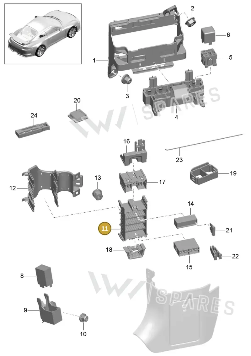99161010100 — Porsche 911 (2013-2020) diagram p41902000, position 11